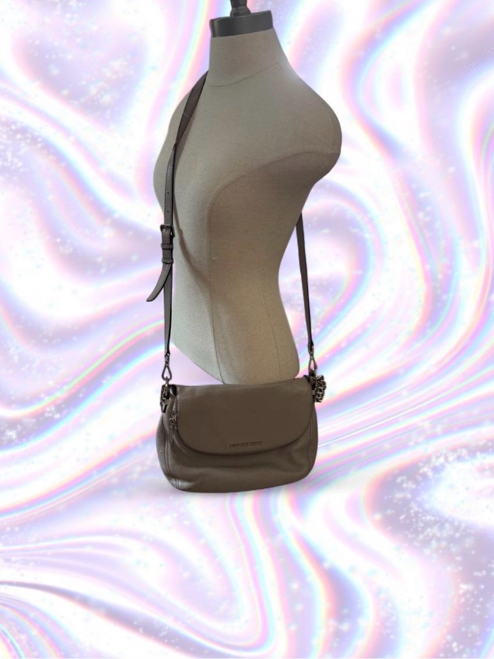 Michael Kors Taupe Leather Crossbody Bag